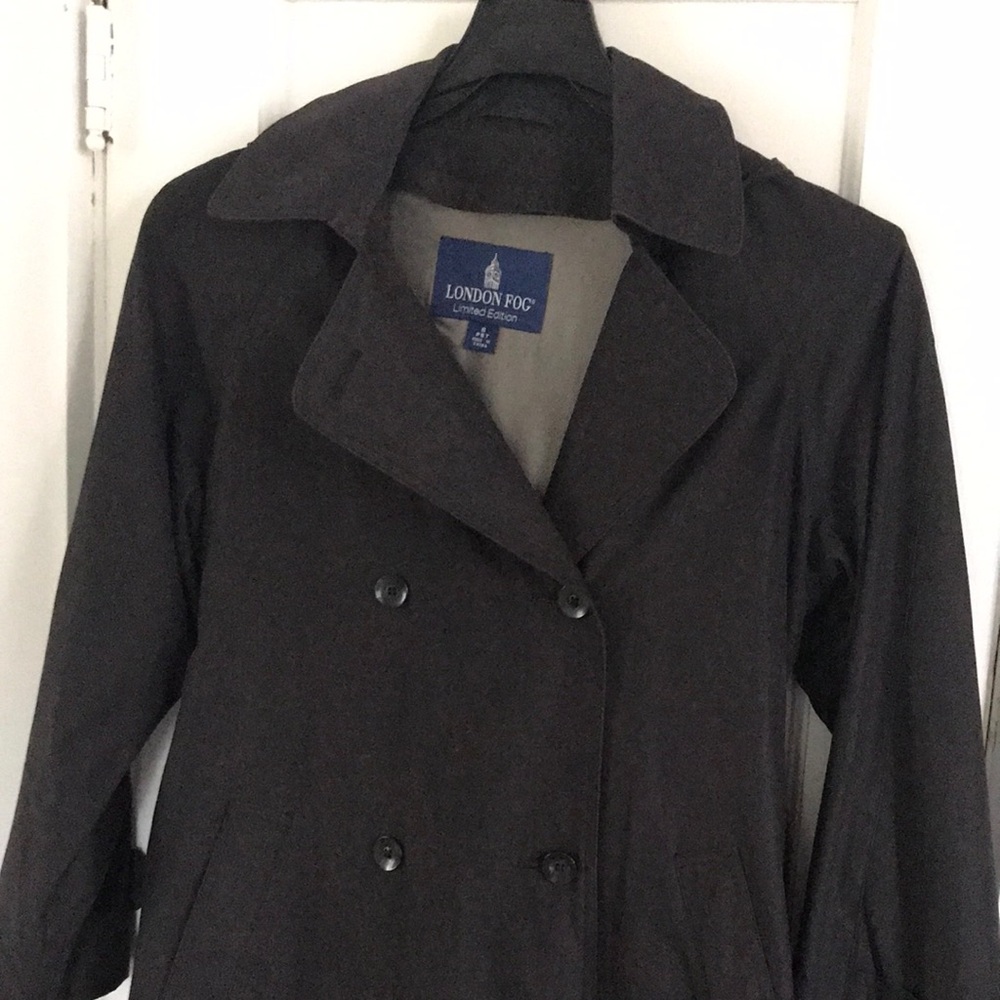 London Fog Women's Double-Breasted Trench Coat - Black.